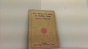 Imagen del vendedor de Vom Werden und Wesen des deutschen Rechts. a la venta por Antiquariat Uwe Berg