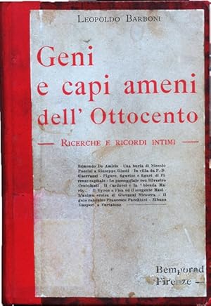 Immagine del venditore per Geni e capi ameni dell'Ottocento - Ricerche e ricordi intimi venduto da Sergio Trippini