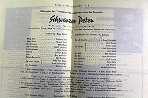 Immagine del venditore per Deutsches Opernhaus Berlin, Der Vorhang. Schwarzer Peter. Eine Oper fr kleine und groe Leute. Sonntag den 11.Dezember 1938. Bltter des Deutschen Opernhauses Berlin. Jahrg. 4, Heft Nr. 5, Dez. 1938. venduto da Antiquariat Bler