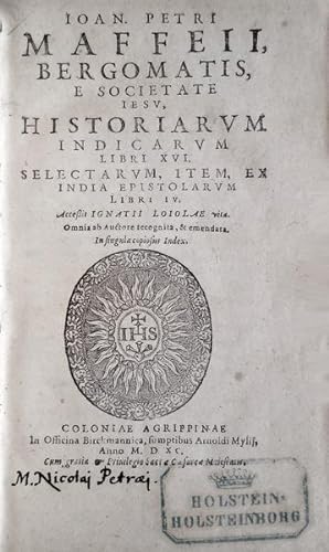 Seller image for HISTORIARVM INDICARVM LIBRI XVI. for sale by Livraria Castro e Silva