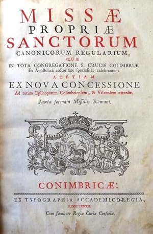 MISSAE PROPRIAE SANCTORUM CANONICORUM REGULARIUM,