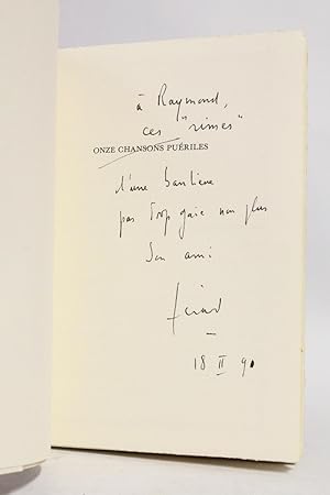 Bild des Verkufers fr Onze chansons puriles numrotes par Pierre Alechinsky sur une table de multiplication d'colier zum Verkauf von Librairie Le Feu Follet