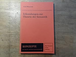 Seller image for Erkundungen zur Theorie der Semantik - Konzepte der Sprach- und Litteraturwissenschaft Band 4 for sale by Ratisbona Versandantiquariat