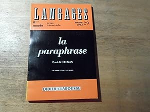 Imagen del vendedor de la paraphrase - Langages mars 1973 - 29 a la venta por Ratisbona Versandantiquariat