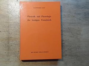 Bild des Verkufers fr Phonetik und Phonologie des heutigen Franzsisch zum Verkauf von Ratisbona Versandantiquariat