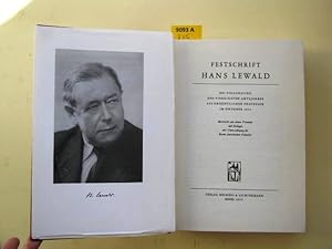 Festschrift Hans Lewald. Bei Vollendung des vierzigsten Amtsjahres als ordentlicher Professor im ...