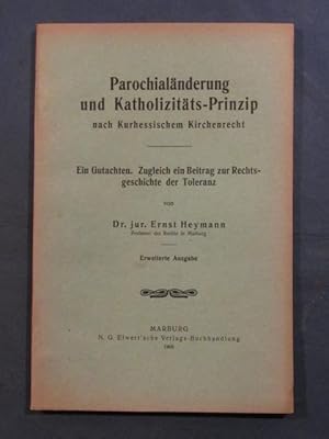 Bild des Verkufers fr Parochialnderung und Katholizitts-Prinzip nach Kurhessischem Kirchenrecht. zum Verkauf von Das Konversations-Lexikon