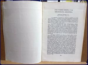 Imagen del vendedor de JOSE TORIBIO MEDINA Y LA BIBLIOGRAFIA ARGENTINA a la venta por Parnassus Book Service, Inc