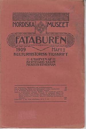 Imagen del vendedor de Nordiska Museet Fataburen. 1909 Hft. 2. Kulturhistorisk Tidskrift. a la venta por Allguer Online Antiquariat