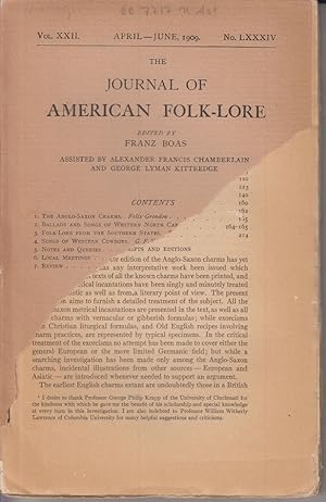 Immagine del venditore per The Journal of American Folk-Lore. Vol. XXII. April-June, 1909. No. LXXXIV. venduto da Allguer Online Antiquariat