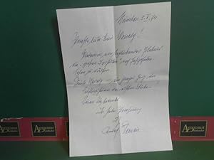 handschriftlicher und signierter Brief von Rudolf Fernau an Paula Wessely.