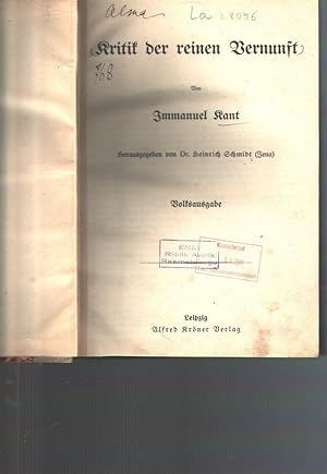 Seller image for Kritik der reinen Vernunft for sale by Windau Antiquariat