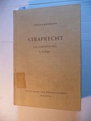 Seller image for Strafrecht, allgemeiner Teil : ein Lehrbuch - Gesetzstand vom 1.1.1975 for sale by Gebrauchtbcherlogistik  H.J. Lauterbach
