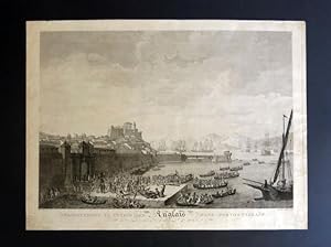 Débarquement et entrée des Anglais dans Porto  Ferrajo. Le 10 Jullet 1796.