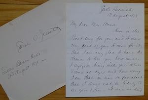 Autograph Letter Signed, plus additional dated autograph