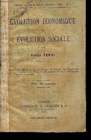 Bild des Verkufers fr EVOLUTION ECONOMIQUE ET EVOLUTION SOCIALE. zum Verkauf von Le-Livre