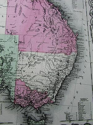 Australia NSW interior details 1864 scarce Colton map variant version