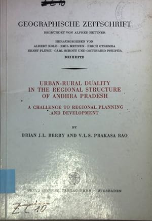 Bild des Verkufers fr Stdtische und lndliche Zwiefalt in der Regionalstruktur von Andhra Pradesh: eine Aufgabe der Landesentwicklung und Regionalplanung. zum Verkauf von books4less (Versandantiquariat Petra Gros GmbH & Co. KG)