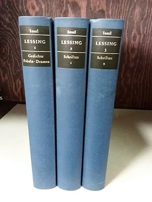 Imagen del vendedor de Lessings Werke in 3 Bnden. Gedichte - Fabeln - Dramen / Schriften 1 - Schriften zur Poetik - Dramaturgie - Literaturkritik / Schriften 2 - Antiquarische Schriften - Theologische und philosophische Schriften (Eingeleitet von Karlmann Beyschlag) a la venta por Kepler-Buchversand Huong Bach