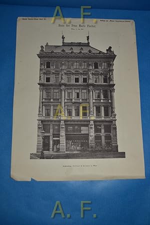 Imagen del vendedor de Haus der Frau Marie Fischer, Wien, I., Am Hof. (Architekten: Fellner & Helmer) Wiener Bauten-Album. Blatt Nr. 65. // Druck nach einer Fotografie. Beilage zur Wiener Bauindustrie-Zeitung a la venta por Antiquarische Fundgrube e.U.