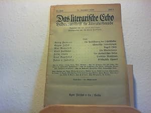 Image du vendeur pour Das Literarische Echo - Halbmonatsschrift fr Literaturfreunde - 23. Jahr - 15. Dez. 1920 - Heft 6. mis en vente par Antiquariat im Schloss