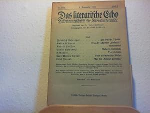 Image du vendeur pour Das Literarische Echo - Halbmonatsschrift fr Literaturfreunde - 24. Jahr - 1. Nov. 1921 - Heft 3. mis en vente par Antiquariat im Schloss