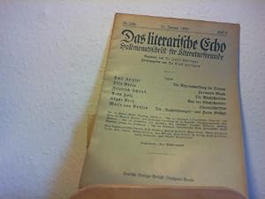 Image du vendeur pour Das Literarische Echo - Halbmonatsschrift fr Literaturfreunde - 24. Jahr - 15. Jan. 1922 - Heft 8. mis en vente par Antiquariat im Schloss