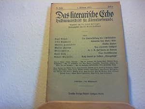 Image du vendeur pour Das Literarische Echo - Halbmonatsschrift fr Literaturfreunde - 24. Jahr - 1. Feb. 1922 - Heft 9. mis en vente par Antiquariat im Schloss