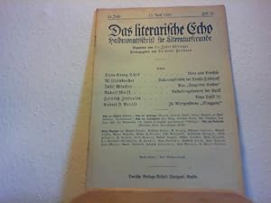 Image du vendeur pour Das Literarische Echo - Halbmonatsschrift fr Literaturfreunde - 24. Jahr - 15. Juni 1922 - Heft 18. mis en vente par Antiquariat im Schloss