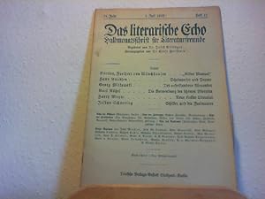 Image du vendeur pour Das Literarische Echo - Halbmonatsschrift fr Literaturfreunde - 24. Jahr - 1. Juli 1922 - Heft 19. mis en vente par Antiquariat im Schloss