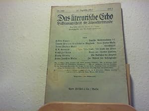 Image du vendeur pour Das Literarische Echo - Halbmonatsschrift fr Literaturfreunde - 22. Jahr - 15. Dez. 1919 - Heft 6. mis en vente par Antiquariat im Schloss