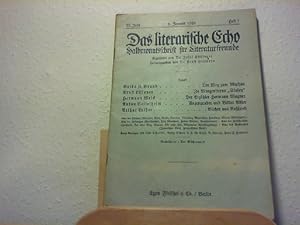 Image du vendeur pour Das Literarische Echo - Halbmonatsschrift fr Literaturfreunde - 22. Jahr - 1. Jan. 1920 - Heft 7. mis en vente par Antiquariat im Schloss