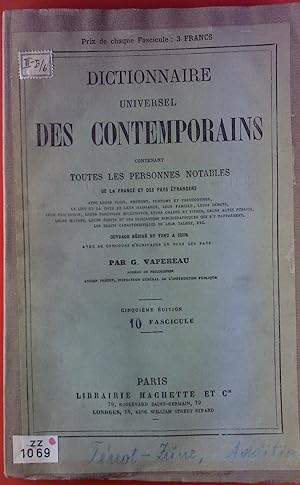 Bild des Verkufers fr Dictionnaire Universel Des Contemporains Contenant Toutes Les Personnes Notables. 10 Fascicule. zum Verkauf von biblion2