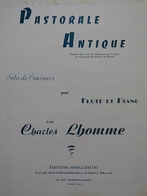 Bild des Verkufers fr LHOMME Charles Pastorale Antique Flte Piano 1965 zum Verkauf von partitions-anciennes