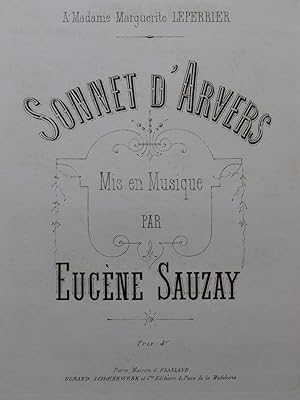 Seller image for SAUZAY Eugne Sonnet D'Arvers Chant Piano Chant Piano ca1870 for sale by partitions-anciennes
