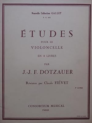 Bild des Verkufers fr DOTZAUER J. J. F. Etudes 4e Livre Violoncelle zum Verkauf von partitions-anciennes