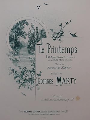 Bild des Verkufers fr MARTY Georges Le Printemps Chant Piano 1887 zum Verkauf von partitions-anciennes