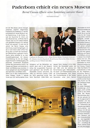 Seller image for Paderborn erhielt ein neues Museum. Bernd Cassau ffnete seine Sammlung sakraler Kunst (in: Die Warte 30. Jahrgang / Nr. 102 Sommer 1999) for sale by Paderbuch e.Kfm. Inh. Ralf R. Eichmann