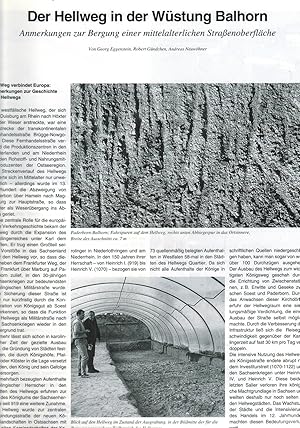 Bild des Verkufers fr Der Hellweg in der Wstung Balhorn. Anmerkungen zur Bergung einer mittelalterlichen Straenoberflche (in: Die Warte 61. Jahrgang / Nr. 105 Ostern 2000) zum Verkauf von Paderbuch e.Kfm. Inh. Ralf R. Eichmann