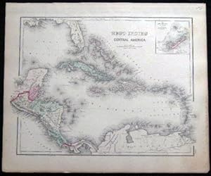 Imagen del vendedor de Original Hand-Colored Map of South America (and) Map of the West Indies and Central America with Inset of the Bermuda Islands a la venta por Certain Books, ABAA
