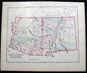Seller image for Original Hand-Colored Map of New Mexico and Arizona (and) Map of Mexico for sale by Certain Books, ABAA