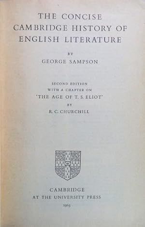 Bild des Verkufers fr THE CONCISE CAMBRIDGE HISTORY OF ENGLISH LITERATURE. zum Verkauf von Livraria Castro e Silva