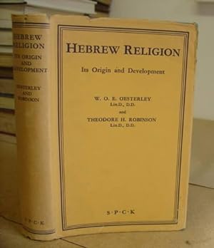 Bild des Verkufers fr Hebrew Religion - Its Origin And Development zum Verkauf von Eastleach Books