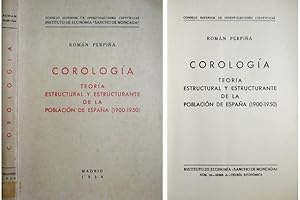 Bild des Verkufers fr Corologa. Teora estructural y estructurante de la poblacin de Espaa (1900-1950). zum Verkauf von Hesperia Libros