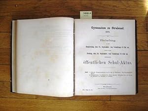 Gymnasium zu Stralsund 1871-1880. Einladung zur öffentlichen Prüfung aller Klassen. Donnerstag de...