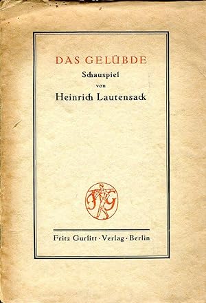 Imagen del vendedor de Das Gelbde. Schauspiel in 4 Aufzgen. a la venta por Antiquariat & Buchhandlung Rose