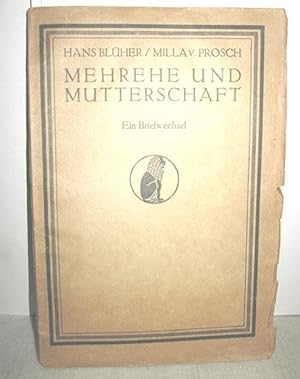 Imagen del vendedor de Mehrehe und Mutterschaft (Ein Briefwechsel) a la venta por Antiquariat Zinnober
