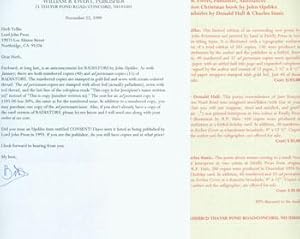 TLS William B. Ewert to Herb Yellin (Lord John Press) with Announcement of New Publications, Incl...