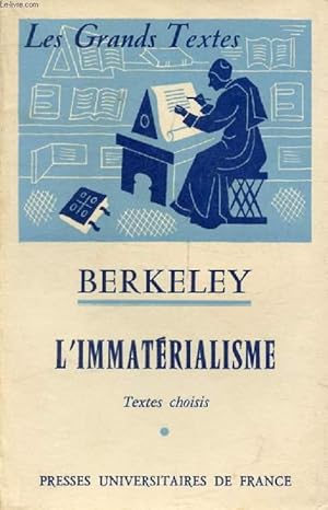 Bild des Verkufers fr BERKELEY, L'IMMATERIALISME (Les Grands Textes) zum Verkauf von Le-Livre