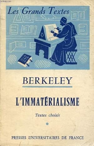 Bild des Verkufers fr BERKELEY, L'IMMATERIALISME (Les Grands Textes) zum Verkauf von Le-Livre